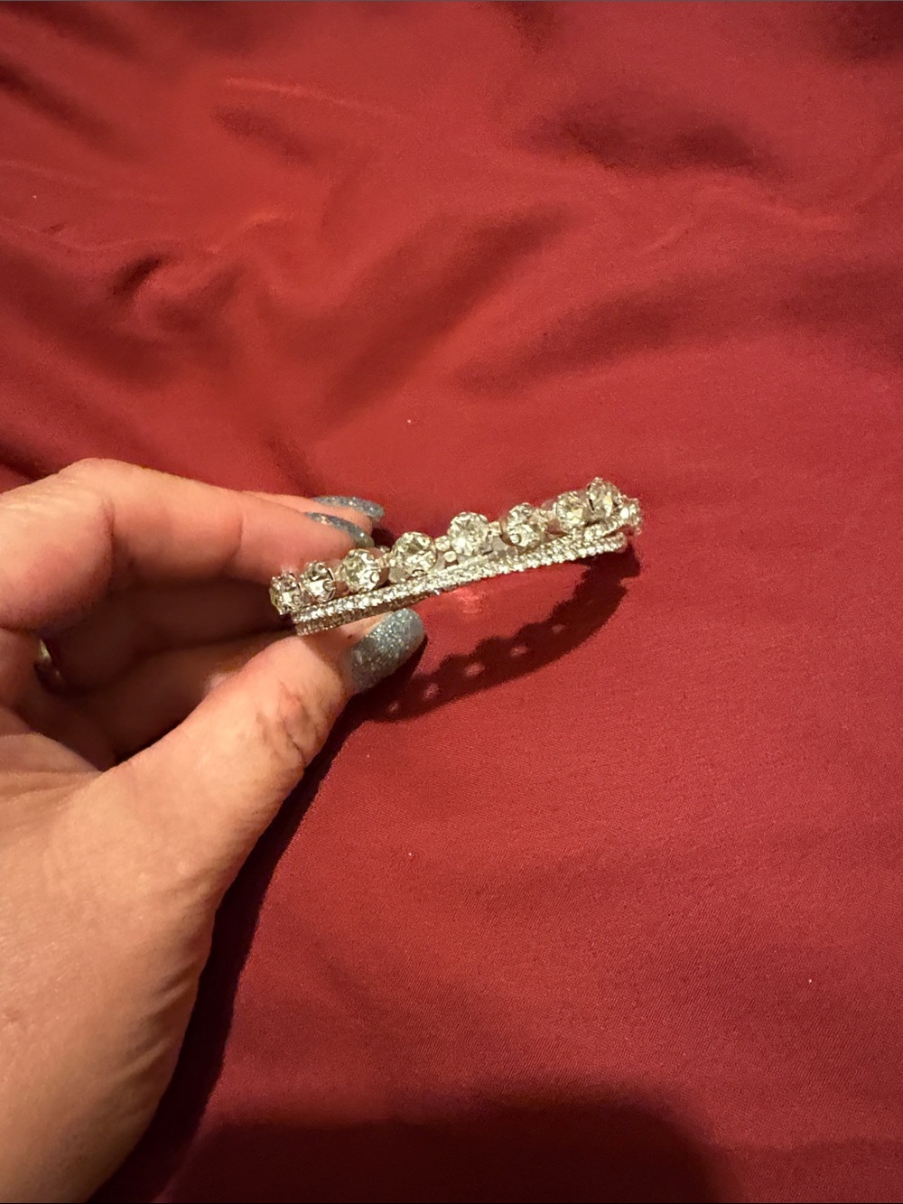 Crystal Rhinestone Silver Hair Barrette - Women Accessories